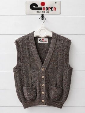 Cooper Monsieur Vintage Knit Sweater Vest – Unisex – Medium